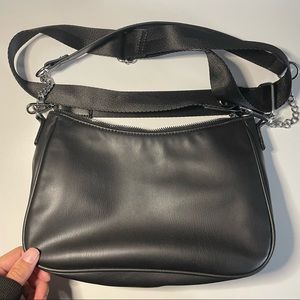 Divided faux leather purse